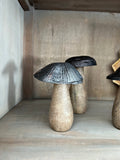 Wood + Metal Mushroom Statue