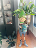 Stamped Metal Garden Boy Planter