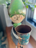 Stamped Metal Garden Boy Planter