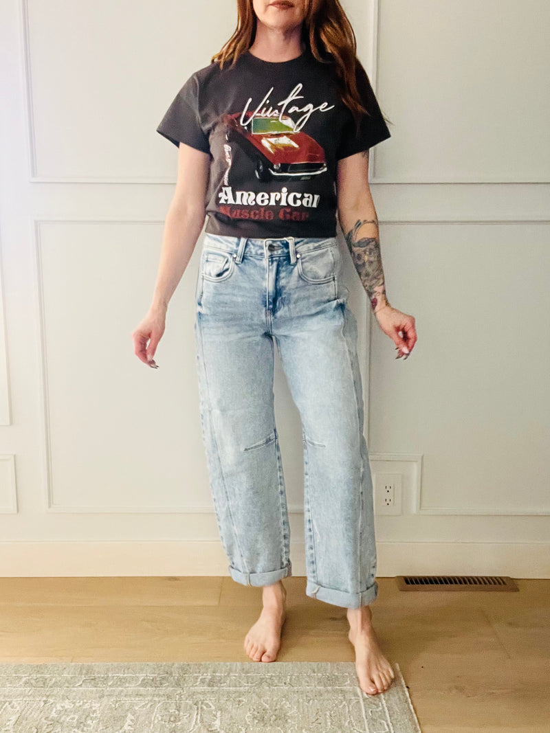 Risen High Rise Boyfriend Barrel Jean