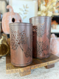 S/2 Ant. Brown Leaf Lanterns