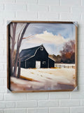 24x24 Black Barn With Fence