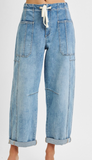 Risen Curvy Crop Barrel Jean