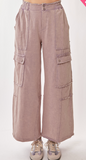Curvy Mineral Wash Cargo Pant