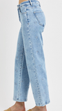 Curvy Risen Flower Embroidered Jean