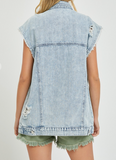 Risen Acid Wash Boyfriend Vest