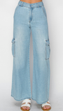Risen High Rise Cargo Light Jean