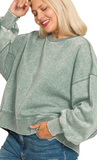 Curvy Acid Wash Pullover