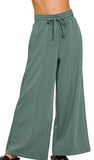 Soft Scuba Drawstring Wide Leg Pant