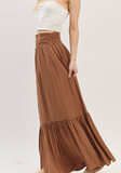 Button Maxi Skirt