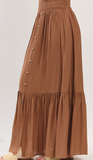 Button Maxi Skirt