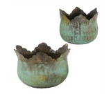 Patina Tulip Tin Planter