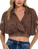 Washed Linen Crop Top