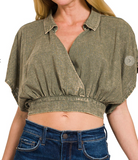 Washed Linen Crop Top