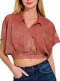 Washed Linen Crop Top