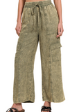 Washed Linen Cargo Pant