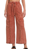 Washed Linen Cargo Pant