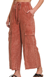 Washed Linen Cargo Pant
