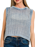 Acid Washed Sweater Knit Vest