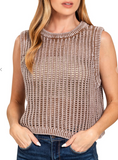 Acid Washed Sweater Knit Vest