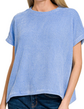 Chenille Waffle Cap Sleeve Tee