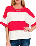 French Terry Color Block Top