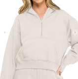 1/2 Zip Fleece Hoodie + Thumbholes