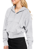 Oversized Crop Zip Up Hoodie