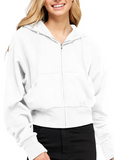 Oversized Crop Zip Up Hoodie