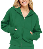 Oversized Crop Zip Up Hoodie