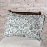 Dark Sage & Steel Dahlia Pillow