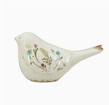Painted Wildflowers Ceramic Bird