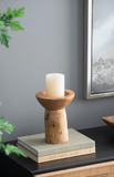 8" Teak Candle Holder