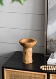 8" Teak Candle Holder