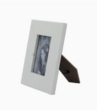 White Faux Leather Photo Frame