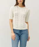 Puff Short Sleeve Cable Knit