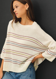 Drop Shoulder Striped Sweater