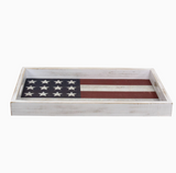 American Flag Wooden Tray