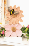 Stacked Wooden Daisy Sitter