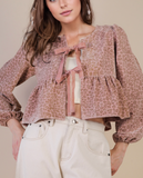 Ditsy Leopard Bow Top