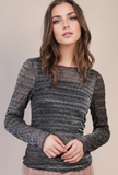 Gunmetal Mesh Layering Top