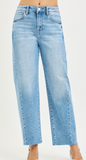 Risen Curvy Side Seam Barrel Jean