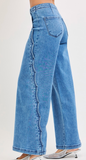 Risen High Rise Wide Leg Scallop Jean