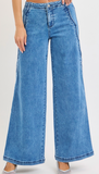 Risen High Rise Wide Leg Scallop Jean