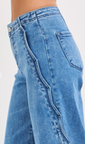 Risen High Rise Wide Leg Scallop Jean