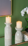 7" Natural Stone Ceramic Candle Holder