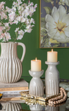 9" Natural Stone Ceramic Candle Holder