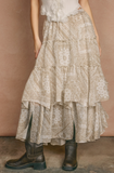 Walnut Tiered Maxi Skirt