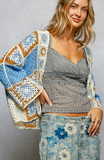 Granny Square 3/4 Sleeve Cardigan