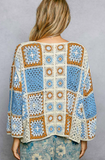 Granny Square 3/4 Sleeve Cardigan